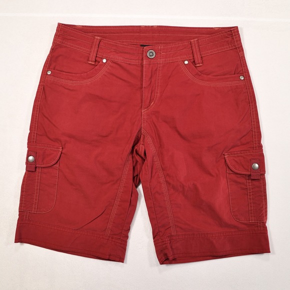 KUHL Womens 8 Maroon Red Splash 11" Outdoor Adventure Hiking Casual Cargo Shorts - Picture 2 of 6